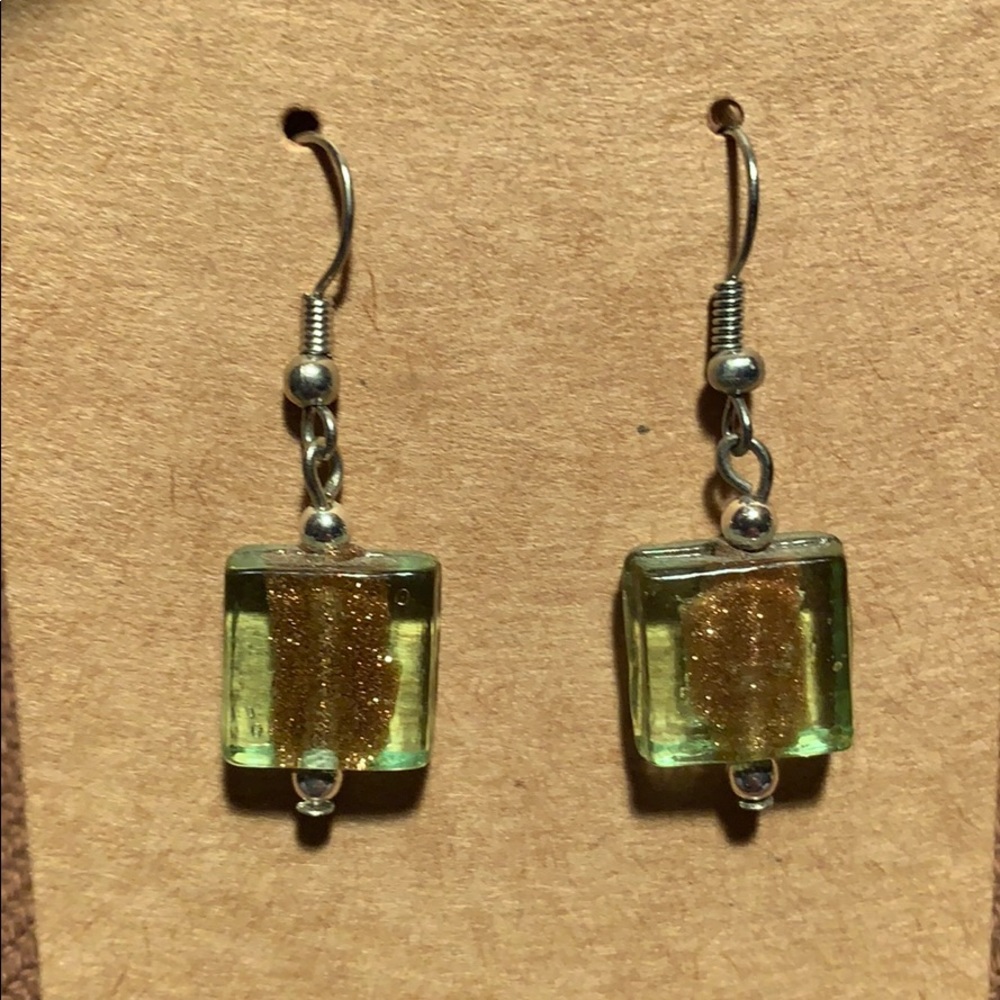 Murano glass dangling earrings